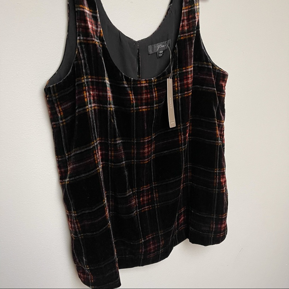 J. Crew Velour Plaid Top